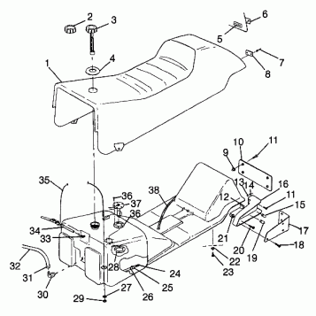 SEAT and GAS TANK Storm 0975782, Storm S.E. H975782, European Storm S.E. E9 (4937823782A007)