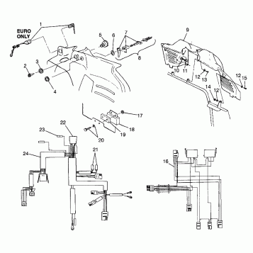 CONSOLE and WIRE HARNESS Storm 0975782, Storm S.E. H975782, European Storm (4937823782A010)