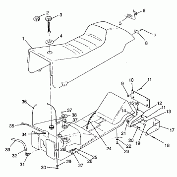 SEAT and GAS TANK 600 XCR 0975677, 600 XCR SE H975677 and EUROPEAN 600 XCR (4937963796A006)