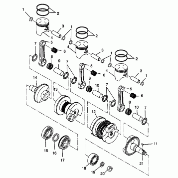PISTON and CRANKSHAFT ULTRA 0976778 and EUROPEAN ULTRA E976778 (4938053805C010)