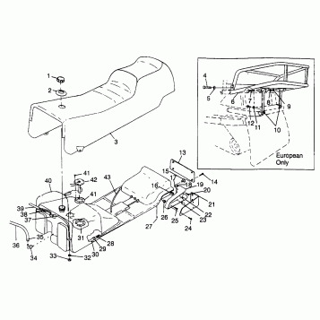 SEAT and GAS TANK ULTRA TOURING 0975378 and EUROPEAN ULTRA TOURING E975378 (4938133813A009)