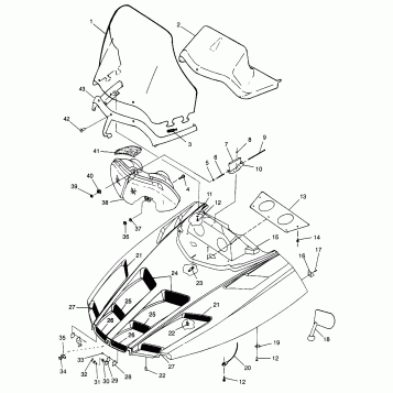 HOOD ULTRA TOURING 0975378 and EUROPEAN ULTRA TOURING E975378 (4938133813A013)