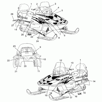 DECALS ULTRA TOURING 0975378 and EUROPEAN ULTRA TOURING E975378 (4938133813B003)