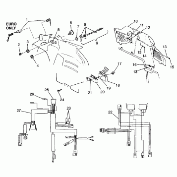 CONSOLE and WIRE HARNESS ULTRA TOURING 0975378 and EUROPEAN ULTRA TOURING E (4938133813B005)