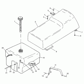 SEAT and GAS TANK WIDETRAK LX 0972065 and  EUROPEAN WIDETRAK LX E972065 (4938223822A006)