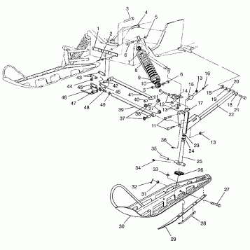 FRONT SUSPENSION and SKI WIDETRAK LX 0972065 and  EUROPEAN WIDETRAK LX E972 (4938223822B001)
