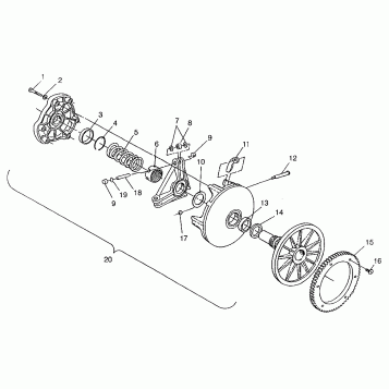 DRIVE CLUTCH WIDETRAK LX 0972065 and  EUROPEAN WIDETRAK LX E972065 (4938223822B014)