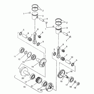PISTON and CRANKSHAFT WIDETRAK LX 0972065 and  EUROPEAN WIDETRAK LX E972065 (4938223822C010)