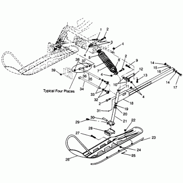 FRONT SUSPENSION and SKI LITE GT 0973133 and EUROPEAN LITE GT E973133 (4938253825B001)