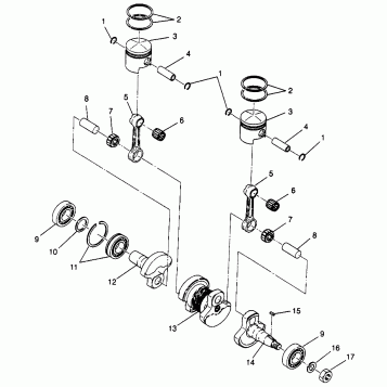 PISTON and CRANKSHAFT LITE GT 0973133 and EUROPEAN LITE GT E973133 (4938253825C005)