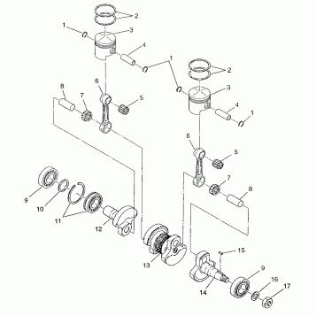 PISTON and CRANKSHAFT LITE 0973433 and LITE DELUXE 0973431 (4938273827C005)