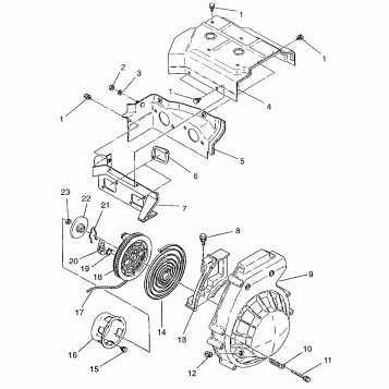 BLOWER HOUSING & RECOIL LITE 0973433 and LITE DELUXE 0973431 (4938273827C010)