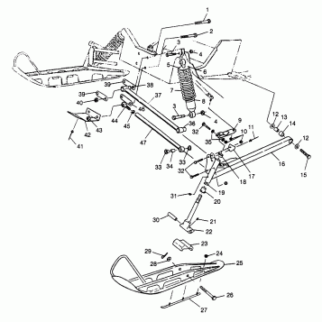 FRONT SUSPENSION and SKI TRAN SPORT 0970143 and EUROPEAN TRAN SPORT E970143 (4938293829B002)