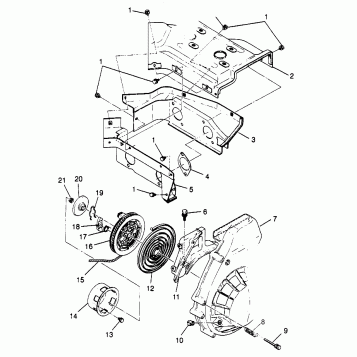 BLOWER HOUSING and RECOIL STARTER TRAN SPORT 0970143 and EUROPEAN TRAN SPOR (4938293829C008)