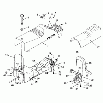 SEAT and GAS TANK TRAIL 0972761, EUROPEAN TRAIL E972761,  TRAIL TOURING 097 (4938313831A010)
