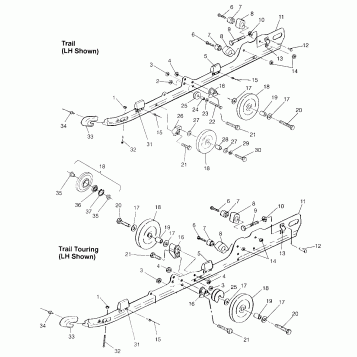 RAIL MOUNTING (SUSPENSION) TRAIL 0972761, EUROPEAN TRAIL E972761, TRAIL TOU (4938313831C004)