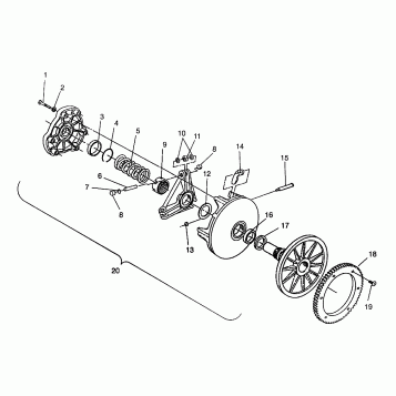 DRIVE CLUTCH TRAIL 0972761, EUROPEAN TRAIL E972761,  TRAIL TOURING 0972262 (4938313831C010)