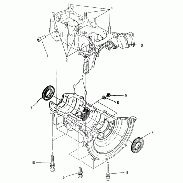 CRANKCASE  TRAIL 0972761, EUROPEAN TRAIL E972761,  TRAIL TOURING 0972262 an (4938313831D001)