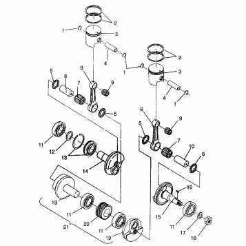 PISTON and CRANKSHAFT TRAIL 0972761, EUROPEAN TRAIL E972761,  TRAIL TOURING (4938313831D003)