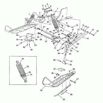 FRONT SUSPENSION and SKI CLASSIC 0973865 (4938463846A013)
