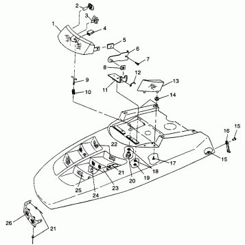 HOOD/HEADLIGHT CLASSIC TOURING 0973365 and EUROPEAN CLASSIC TOURING E973365 (4938493849A014)