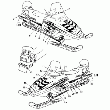 DECALS CLASSIC TOURING 0973365 and EUROPEAN CLASSIC TOURING E973365 (4938493849B001)
