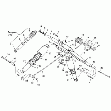 REAR TORQUE ARM CLASSIC TOURING 0973365 and EUROPEAN CLASSIC TOURING E97336 (4938493849B014)