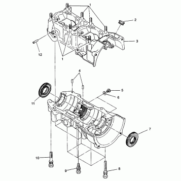 CRANKCASE CLASSIC TOURING 0973365 and EUROPEAN CLASSIC TOURING E973365 (4938493849C008)