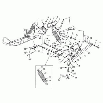 FRONT SUSPENSION and SKI 700 RMK 0970966, 700 SKS 0970566, and EUROPEAN 700 (4938573857B001)