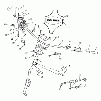 STEERING - HANDLEBAR 700 RMK 0970966, 700 SKS 0970566 and EUROPEAN 700 SKS (4938573857B004)