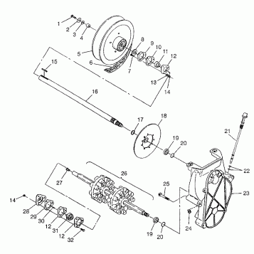 DRIVE TRAIN 700 RMK 0970966, 700 SKS 0970566, and EUROPEAN 700 SKS E970566 (4938573857B009)