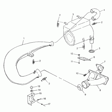 EXHAUST SYSTEM 700 RMK 0970966, 700 SKS 0970566 and EUROPEAN 700 SKS E97056 (4938573857C004)