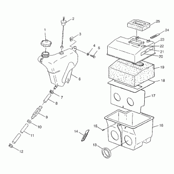 OIL TANK/AIR BOX 700 RMK 0970966, 700 SKS 0970566 and EUROPEAN 700 SKS E970 (4938573857C005)