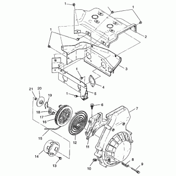 BLOWER HOUSING and RECOIL STARTER XCF 0971643 (4938613861C007)