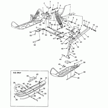 FRONT SUSPENSION and SKI ULTRA SPX 0975678, ULTRA SPX SE H975678 and EUROPE (4939533953B003)