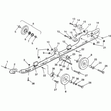 RAIL MOUNTING (SUSPENSION) ULTRA SPX 0975678, ULTRA SPX SE H975678 and EURO (4939533953B012)