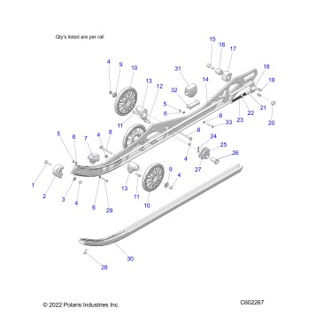 SUSPENSION, RAIL BEAM LH/RH - S23TKP9FS (C602267)