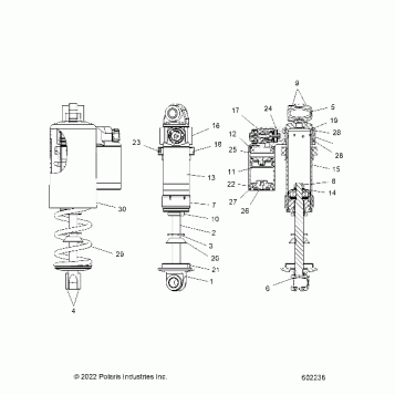 SUSPENSION, SHOCK, FRONT TRACK - S23TDL6KSA (602236)