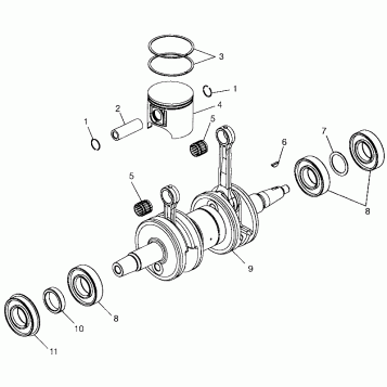 PISTON and CRANKSHAFT 700 XC 0971766 (4941814181C009)