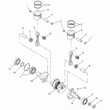 PISTON and CRANKSHAFT LITE TOURING 0983133 and EUROPEAN LITE TOURNG E983133 (4941934193C005)