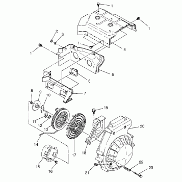 BLOWER HOUSING & RECOIL LITE TOURING 0983133 and EUROPEAN LITE TOURNG E9831 (4941934193C010)