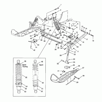 FRONT SUSPENSION and SKI - 0980443 (4942054205b001)