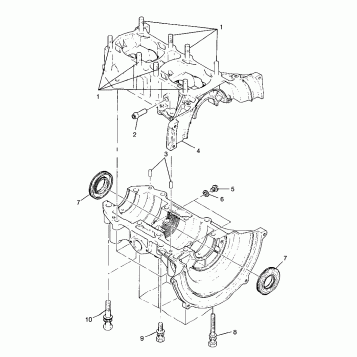 CRANKCASE SPORT 0980443 and SPORT TOURING 0980243 (4942054205C006)