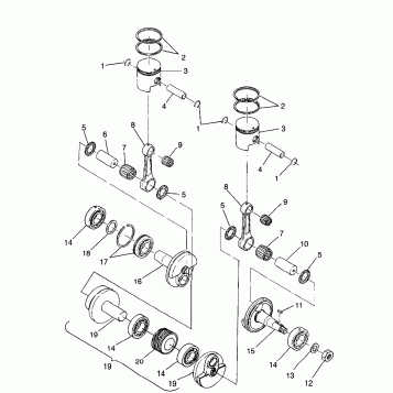 PISTON and CRANKSHAFT SPORT 0980443 and SPORT TOURING 0980243 (4942054205C008)