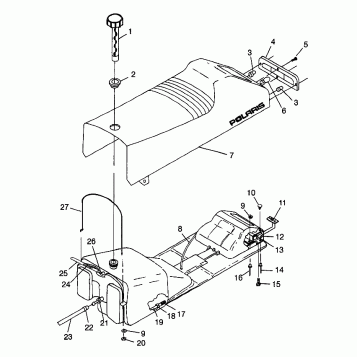 SEAT and GAS TANK Trail RMK 0980961 (4942214221A006)