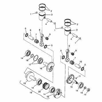 PISTON and CRANKSHAFT Trail RMK 0980961 (4942214221C006)