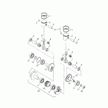 PISTON and CRANKSHAFT TRAIL TOURING 0982362 and EUROPEAN TRAIL TOURING E982 (4942314231C008)