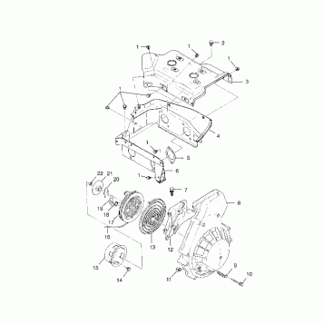 BLOWER HOUSING & RECOIL STARTER TRAIL TOURING 0982362 and EUROPEAN TRAIL TO (4942314231C009)