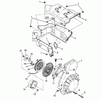 BLOWER HOUSING and RECOIL STARTER XCF 0981643 (4942774277C007)