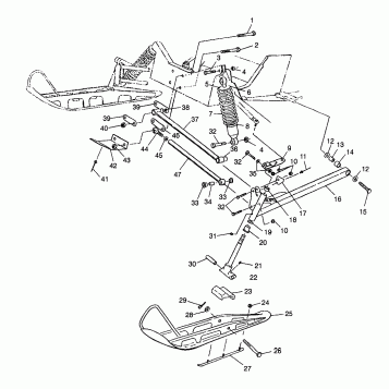FRONT SUSPENSION and SKI - E980143 (4942824282b001)